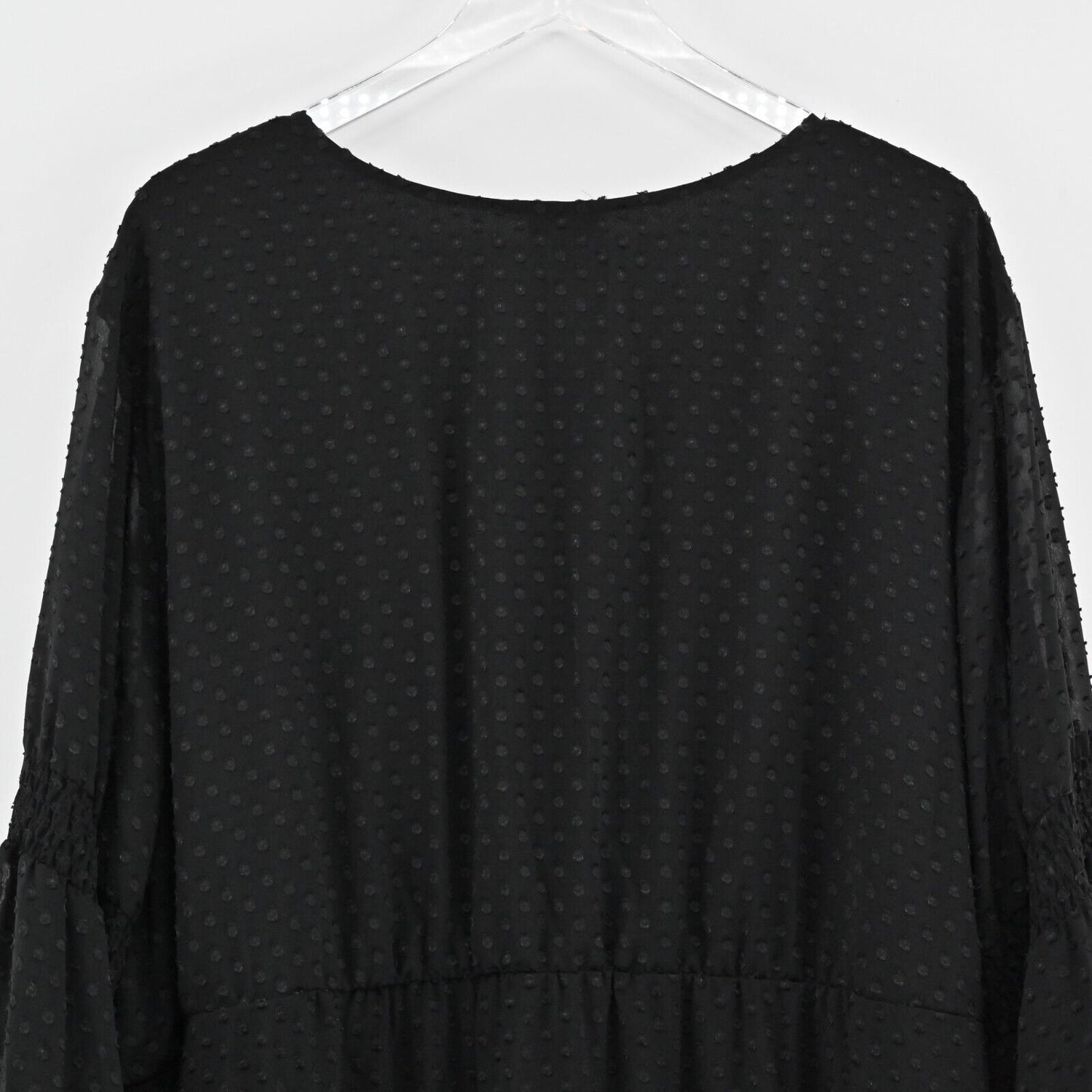 TORRID Dress Size 5X Black Bell Sleeve Swiss Dot Chiffon Skater Vamp Whimsgoth