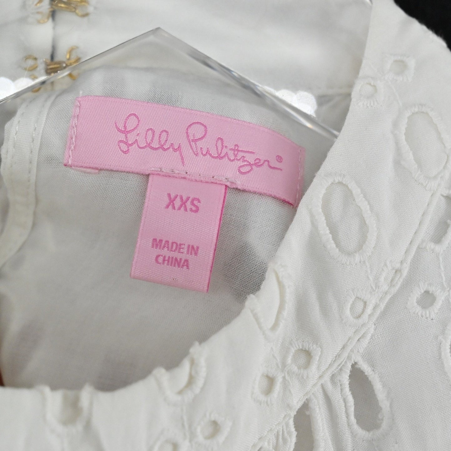 Lilly Pulitzer Indira Dress Size XXS Resort White Eyelet Sleeveless Tiered Swing