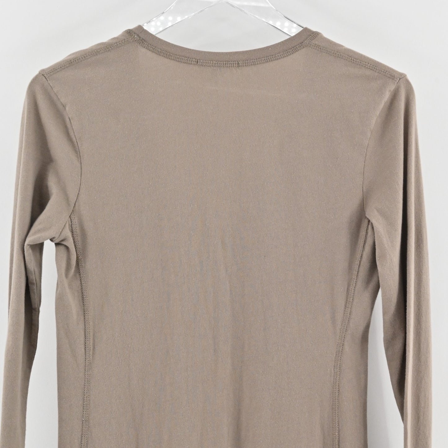 James Perse Cotton Long Sleeve Dress Fawn Taupe Size 2/M Standard Stretch Casual