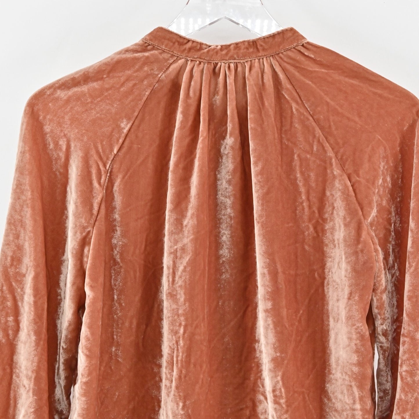 ANTHROPOLOGIE Top Womens Size XS Pilcro Velvet Femme Button Front Pocket Blouse