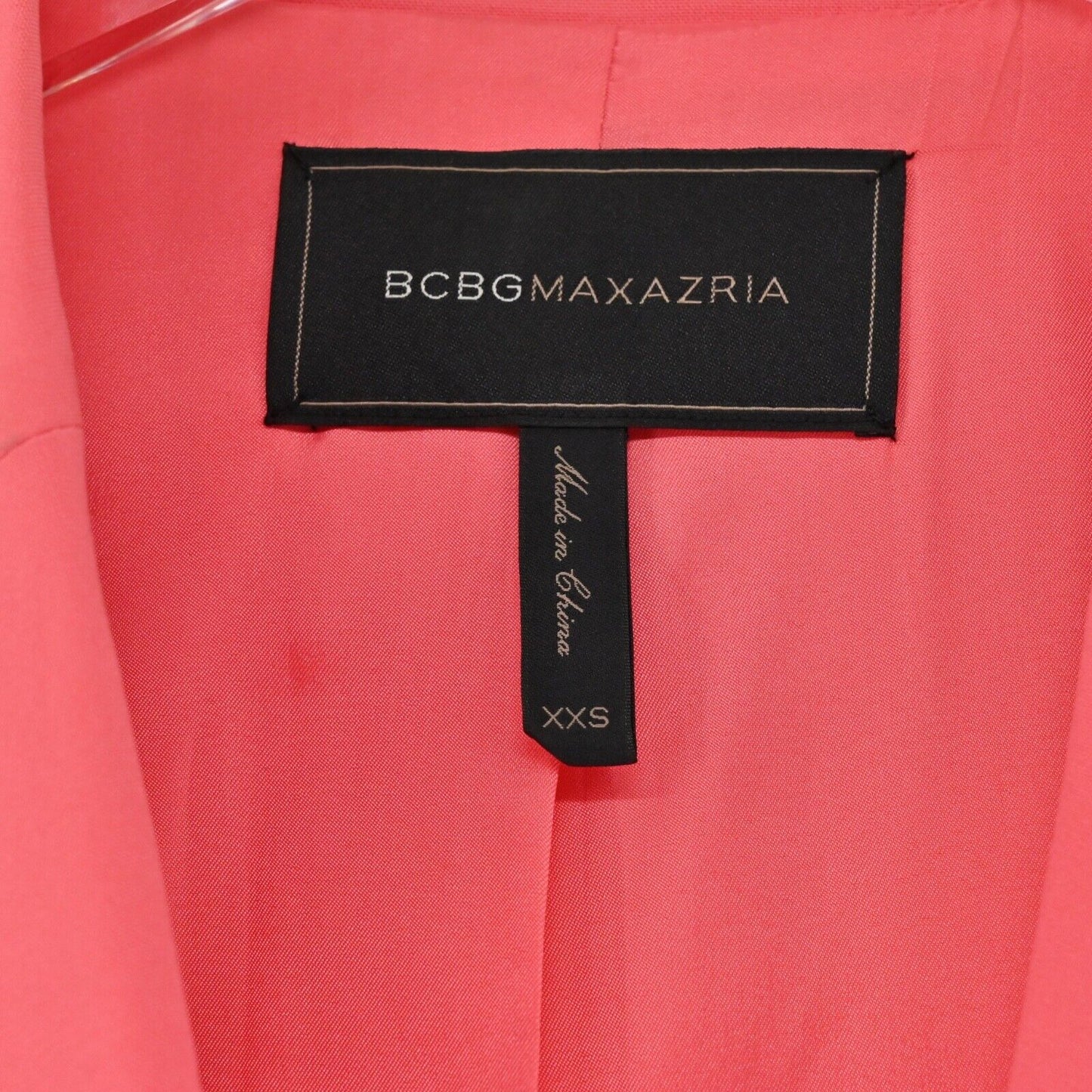 BCBGMAXAZRIA Pant Suit Womens Sz 2XS Coral Belted Jacket High Rise Pleated Retro