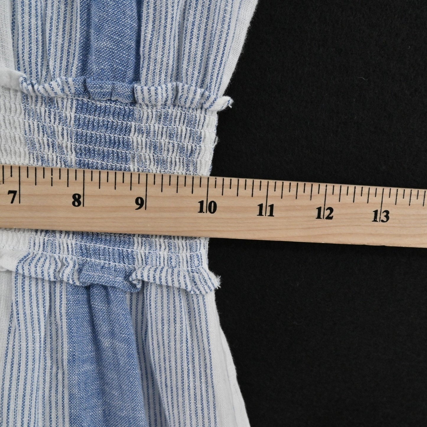 Rails Ashlyn Nevis Stripe Dress Size XXS Linen Blend Tie Neck Sleeveless Midi