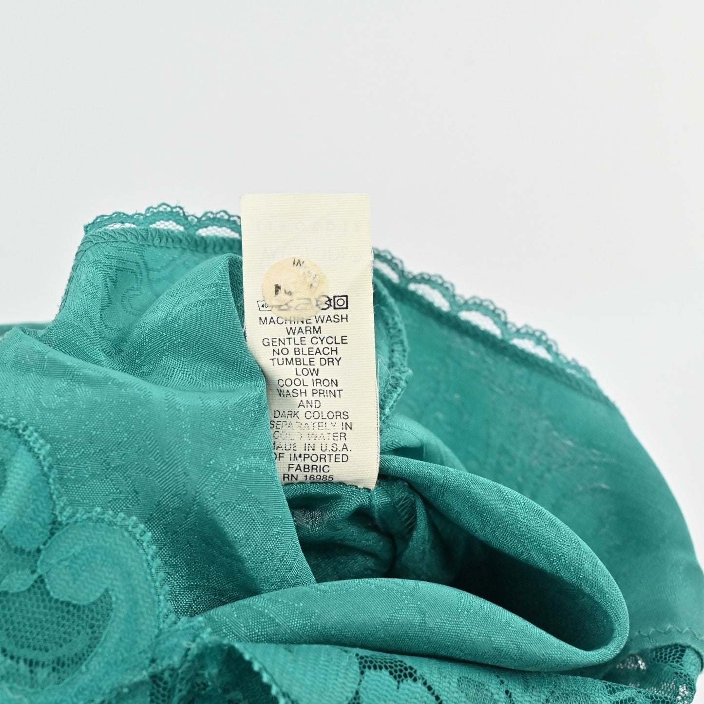 Vtg 80s Slip Dress Womens Sz S Emerald Green Sleeveless Chemise Nightie VAL MODE