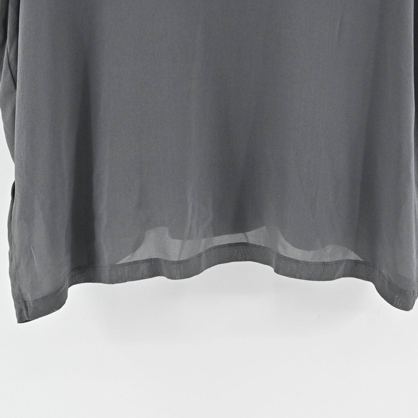 TRANSIT PAR SUCH Top Womens Size 2/S Gray Silk Combo VNeck Oversized Lagenlook