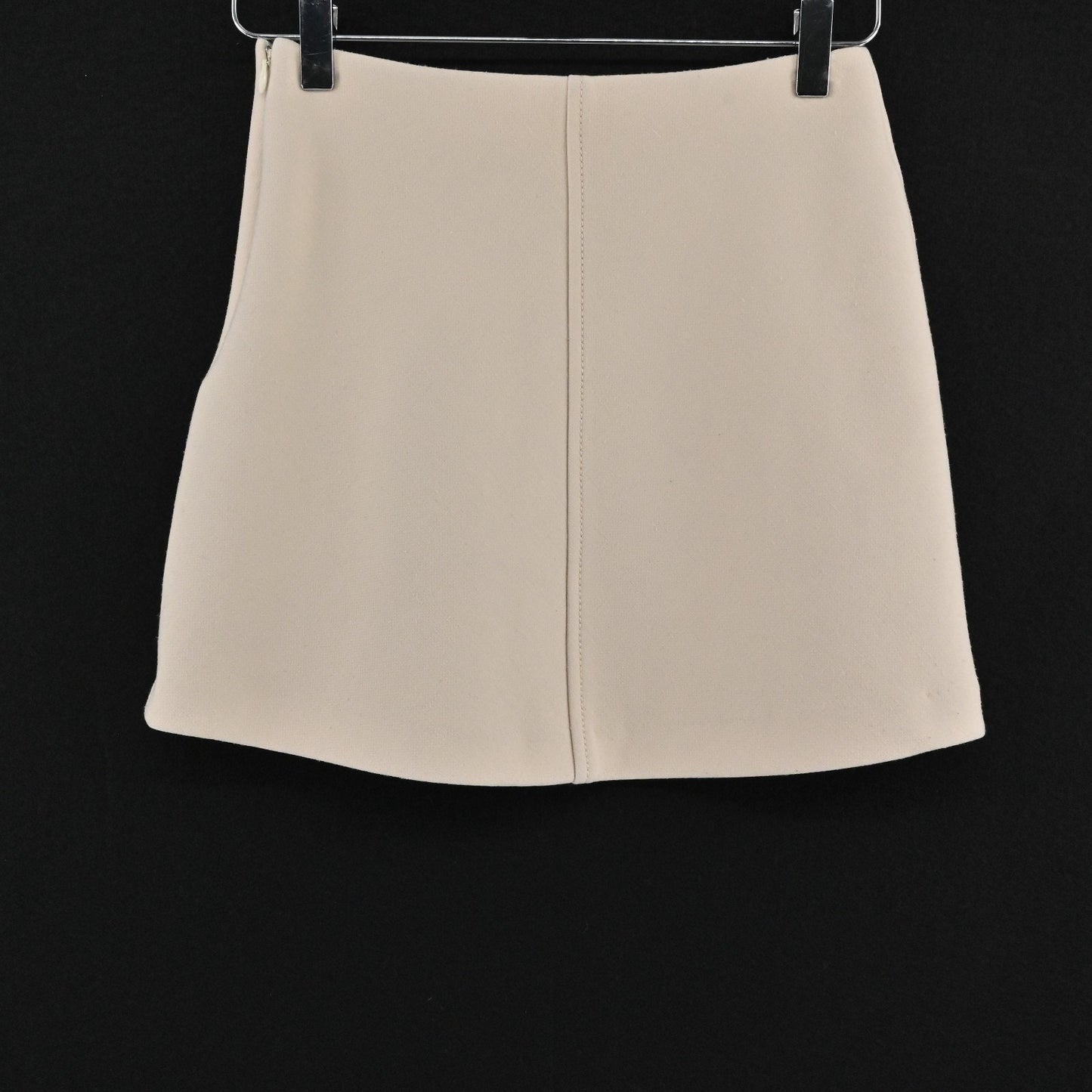 Courreges Paris Wool Mini Skirt Sz 38 Beige Mod Twee Retro Preppy Light Academia