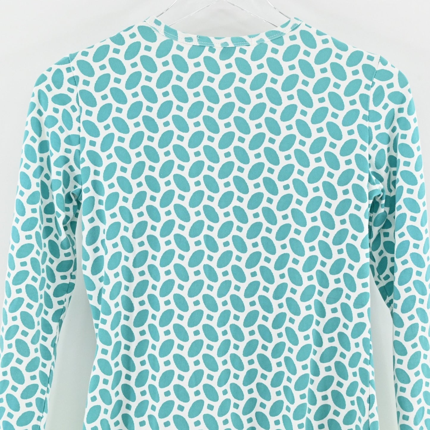 Barbara Gerwit Womens Cardigan Size XS Blue Green Coastal Preppy Cotton Button