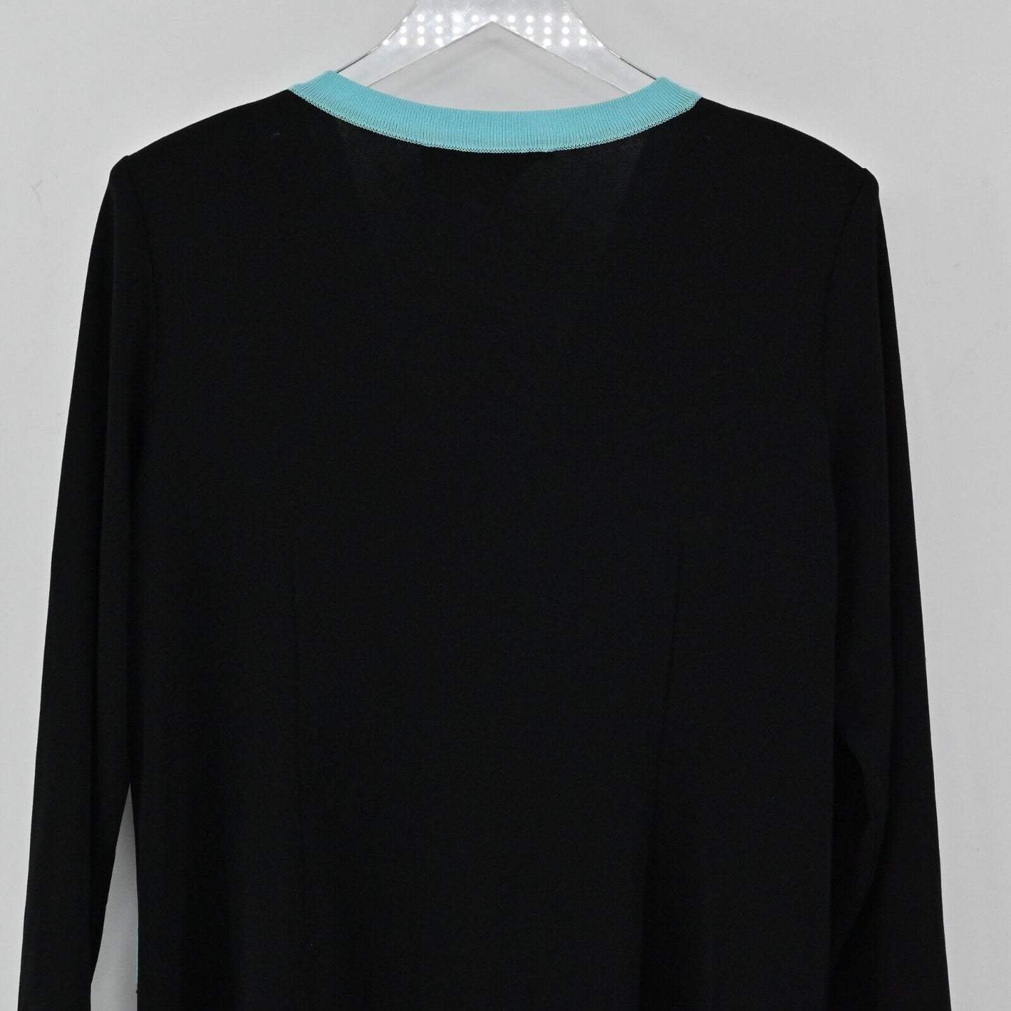 MISOOK Sweater Womens Size M Exclusively Knit Black Cardigan Blue Capsule Retro