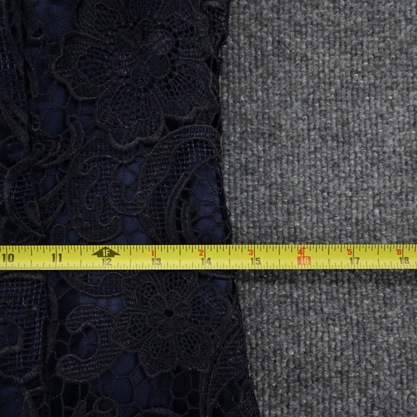 ADRIANNA PAPELL Dress Womens Sz 8 Black Blue Sheer Floral Lace Sleeveless Sheath