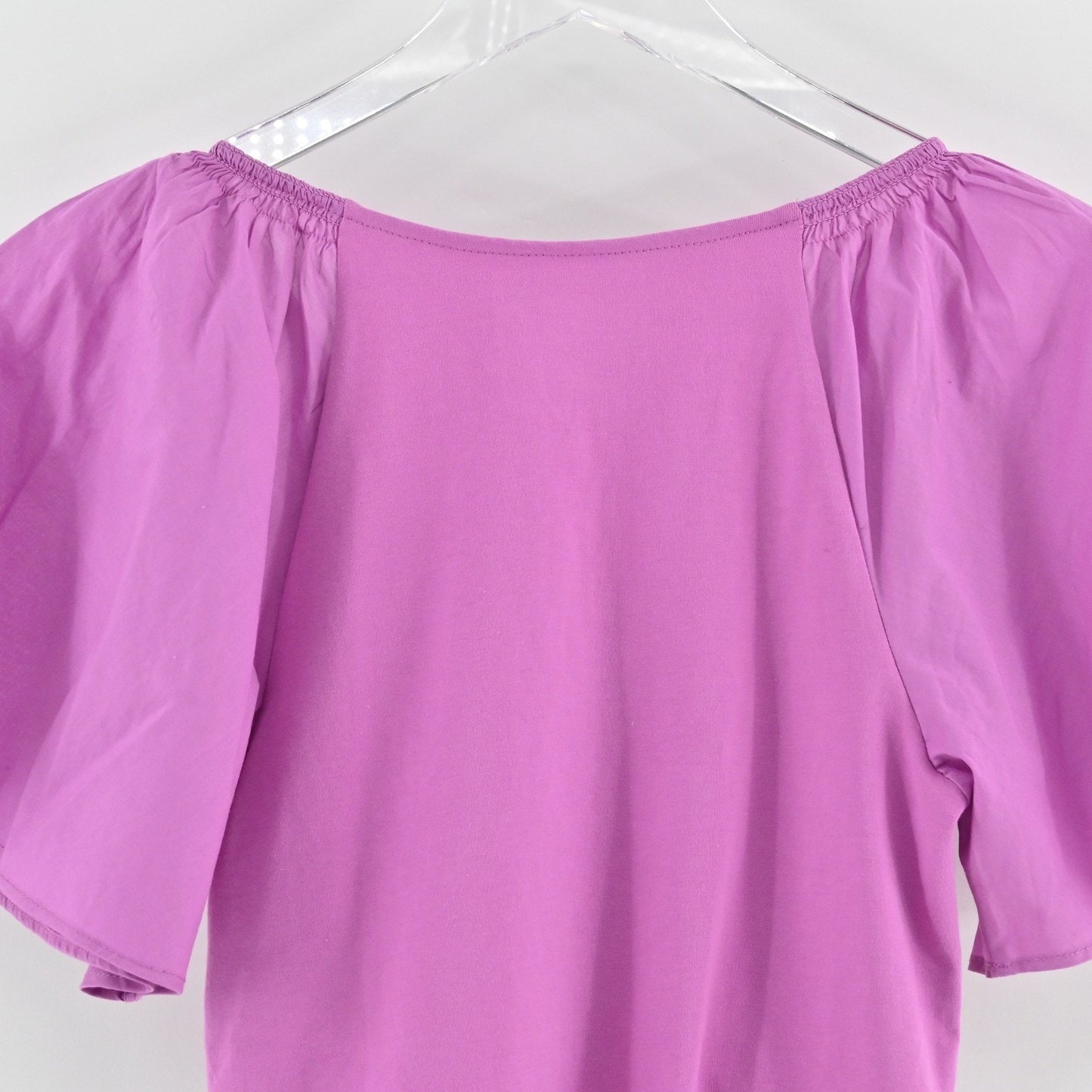 Anthropologie Maeve Womens Flutter Sleeve Top Size XS Lilac Coquette Blouse