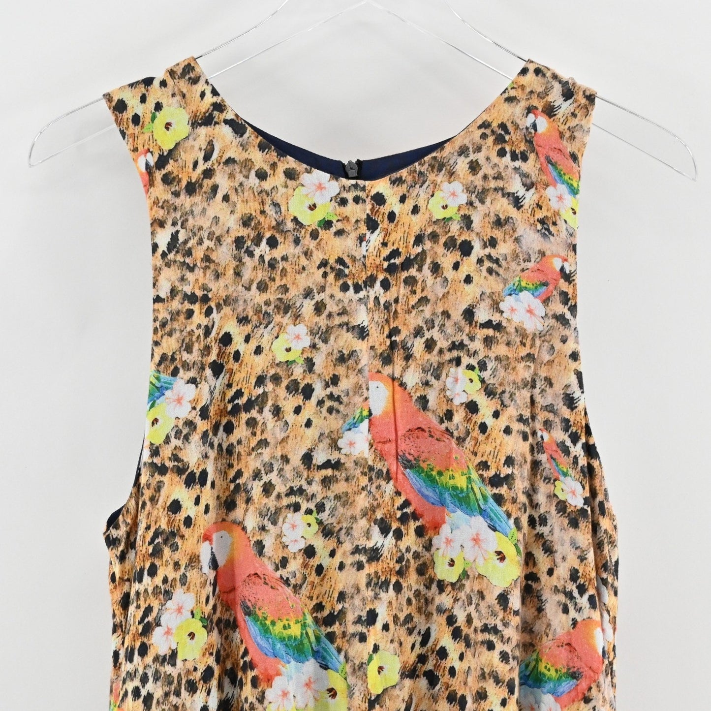 One Teaspoon Parrot Romper Size S Animal Print Sleeveless Boho Safari Tropical