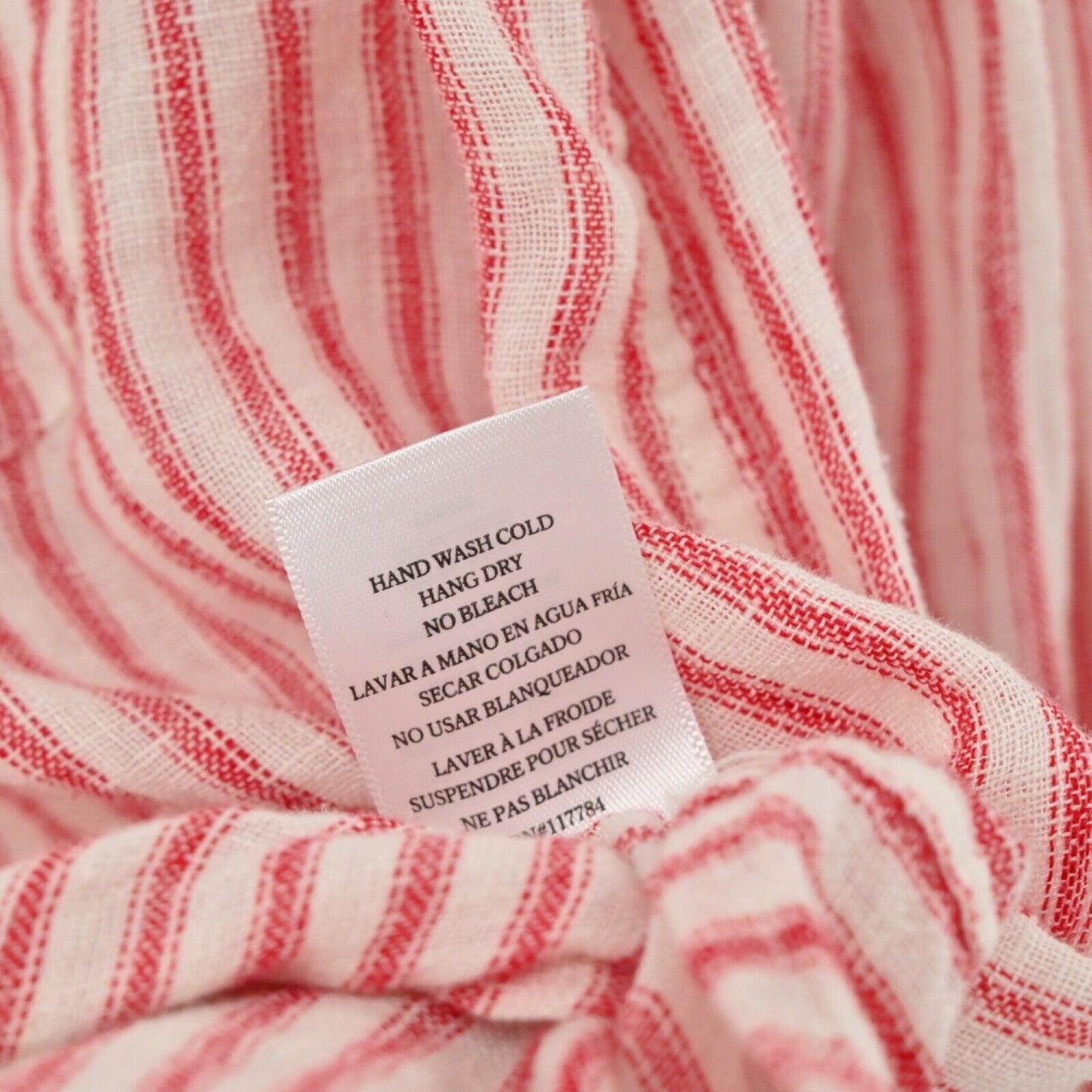 RAILS Top Womens Size XS Red White Belmont Stripe Linen Val Tie Front Button Up