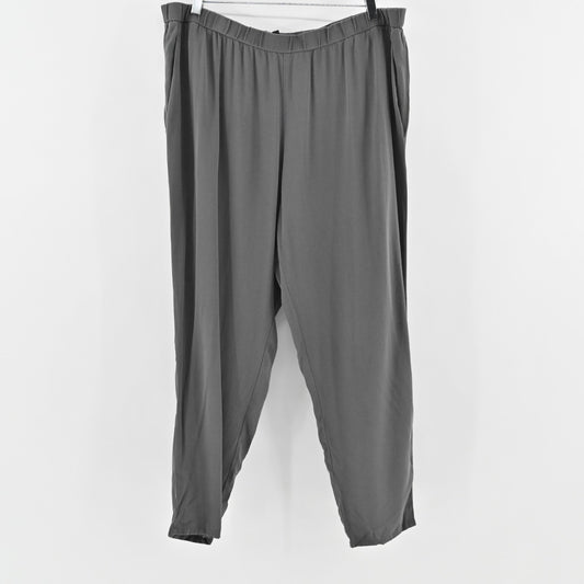 Eileen Fisher Womens Gray Silk Chiffon Pants Size XL High Rise Tapered Leg
