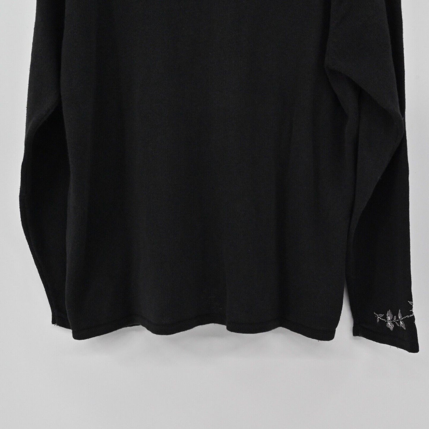 Vtg Beaded Cardigan Women Sz M Black Embroidered Paisley 90s TIARA INTERNATIONAL