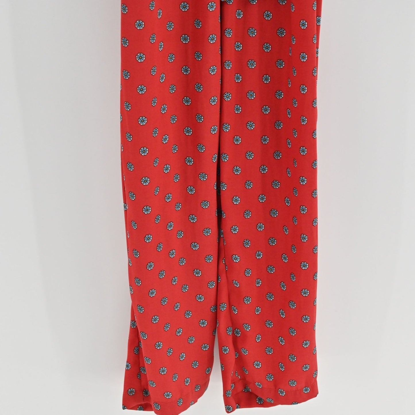 URBAN OUTFITTERS Womens Red Floral Jumpsuit Size XS Romper Belt Boho Chic Retro