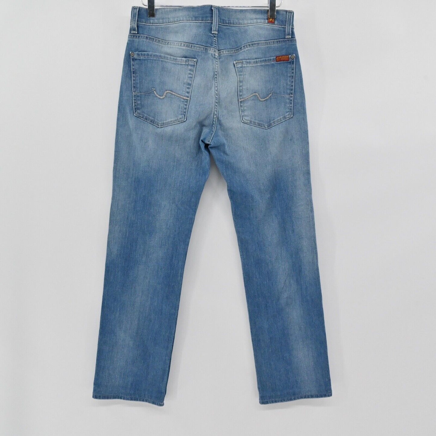 7 FOR ALL MANKIND Jeans Mens Size 31x29 Button Fly Straight Medium Wash Mid Rise