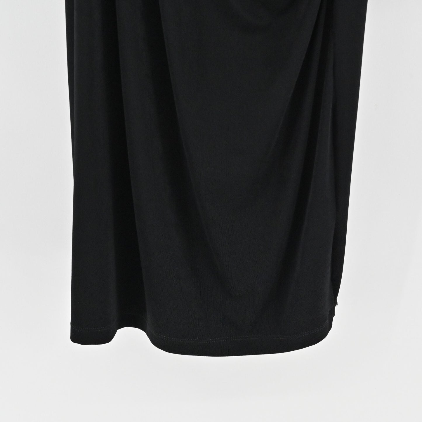 CHICOS Travelers Dress Size L Solid Black Rosemary Faux Wrap Minimalist Capsule