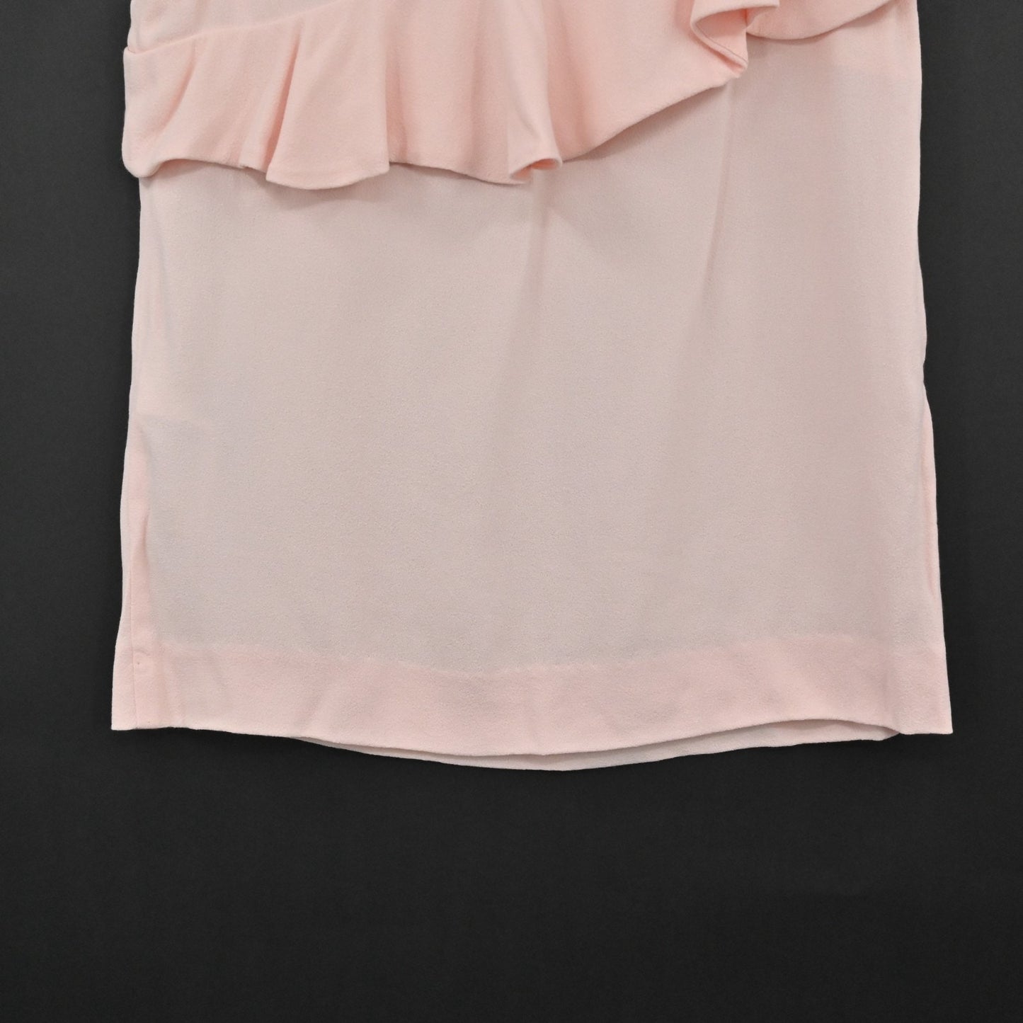 MAJE Womens Lorena Pink Ruffle Top Size S Sleeveless Coquette Black Buttons NEW