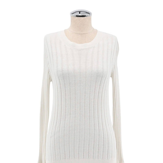 A NEW DAY Sweater Womens Sz XS White Crew Neck Long Sleeve Ribbed Knit Neutrals