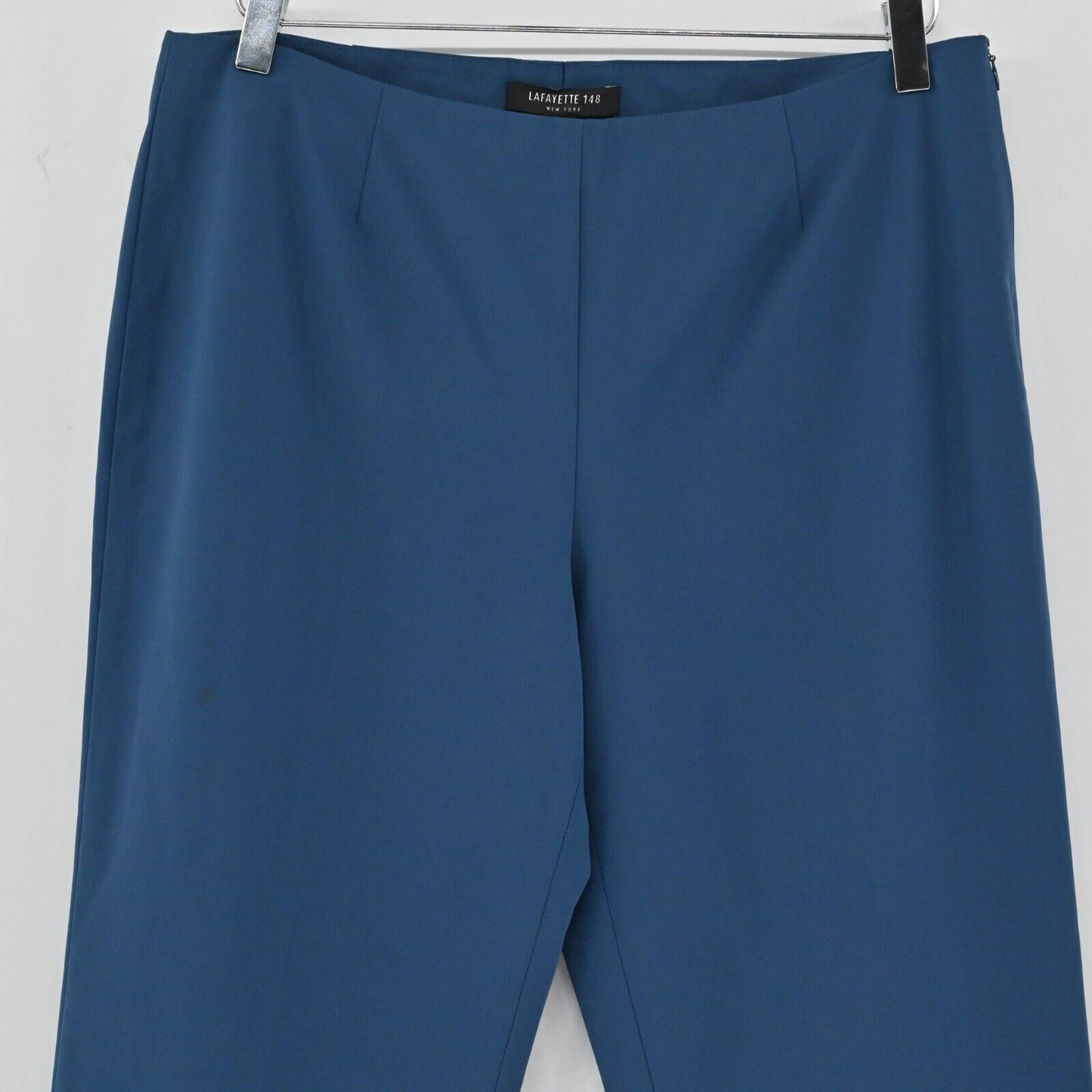 LAFAYETTE 148 Pants Womens Sz 8 Blue High Waisted Pull On Stretch Straight Ankle
