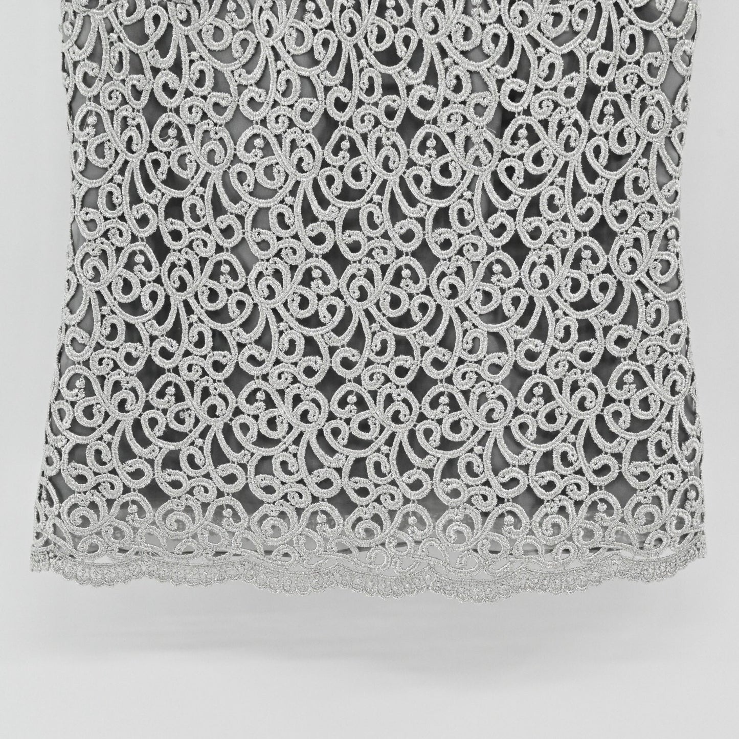 Vtg ANNE KLEIN Lace Top Womens Size 2 Silver Sleeveless Romantic Glamorous Luxe