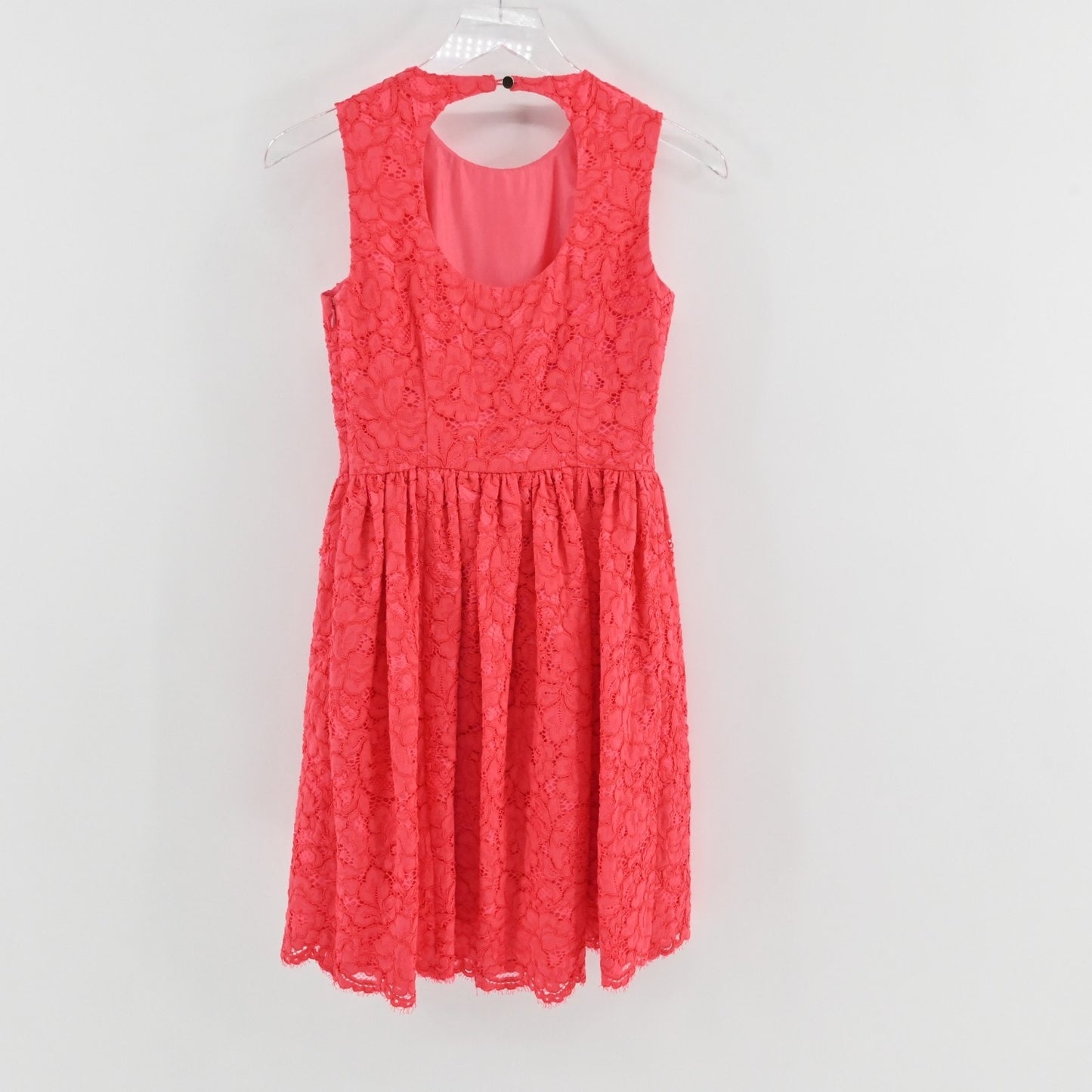 Kate Spade High Low Lace Dress Size 00 Take A Walk On The Wild Side Geranium