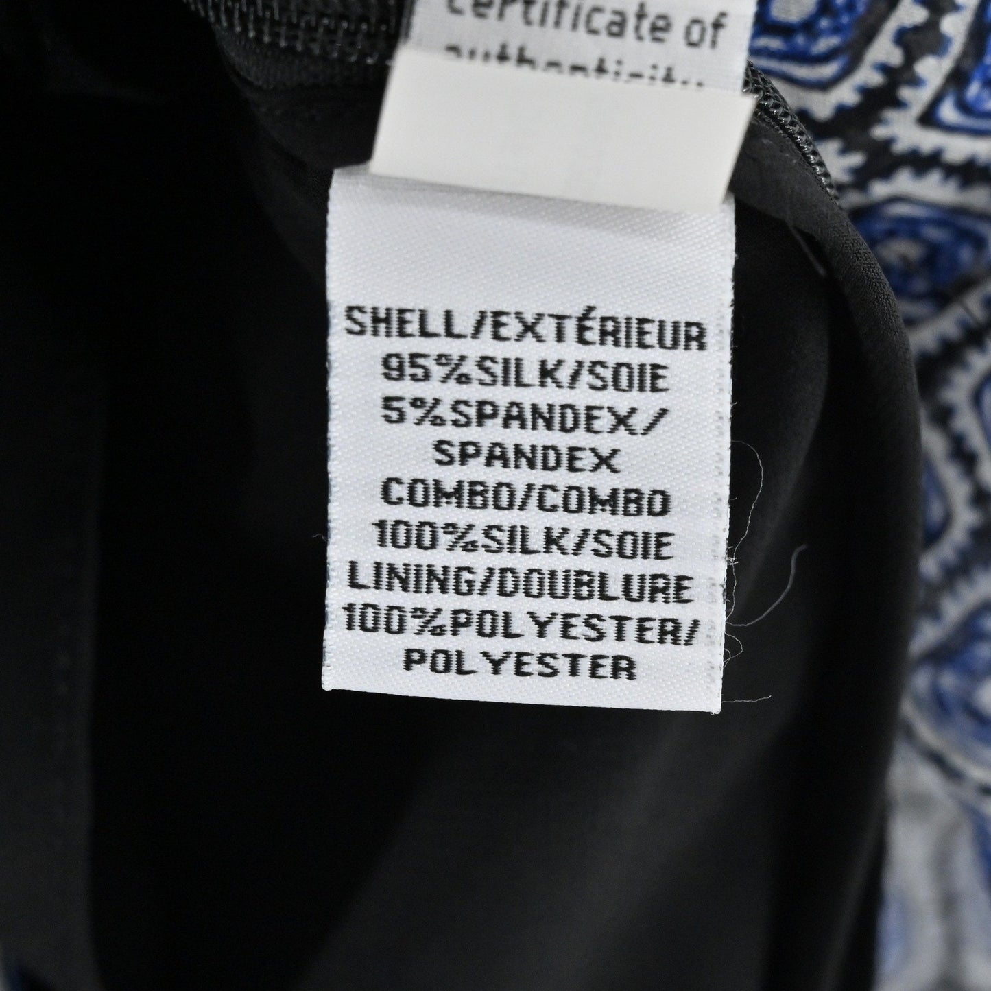 DVF Liza Silk Dress Size L Layered Crepe Ruffle Blue Chevron Sleeveless Elegant