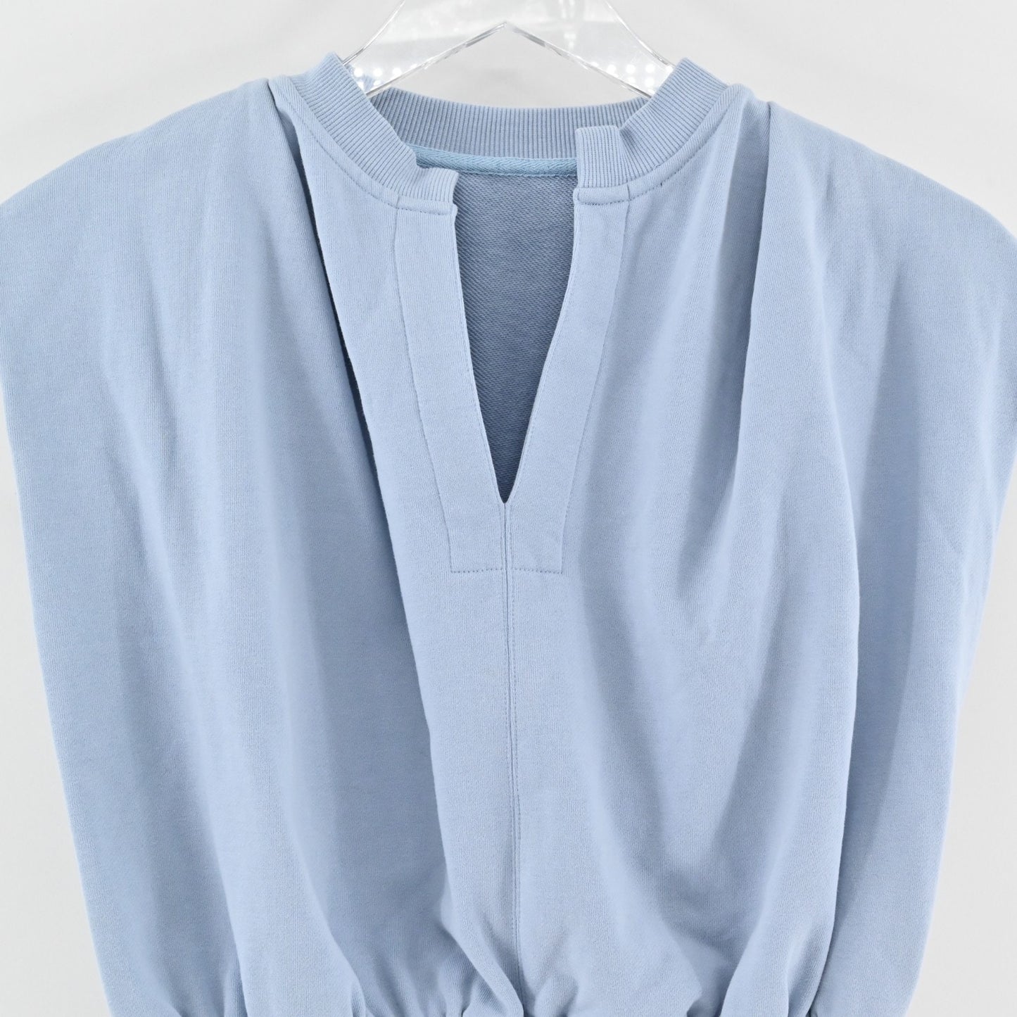 3.1 Phillip Lim Womens Sleeveless French Terry Top Size S Dream Blue Split VNeck