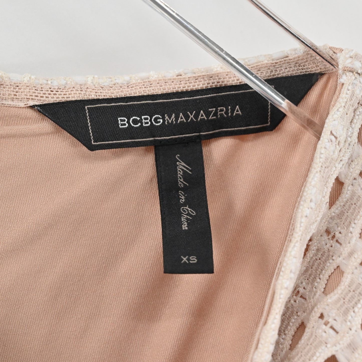 BCBGMaxazria Womens Kaleigh‎ Peplum Lace Eyelet Top Size XS Blouse Cream White