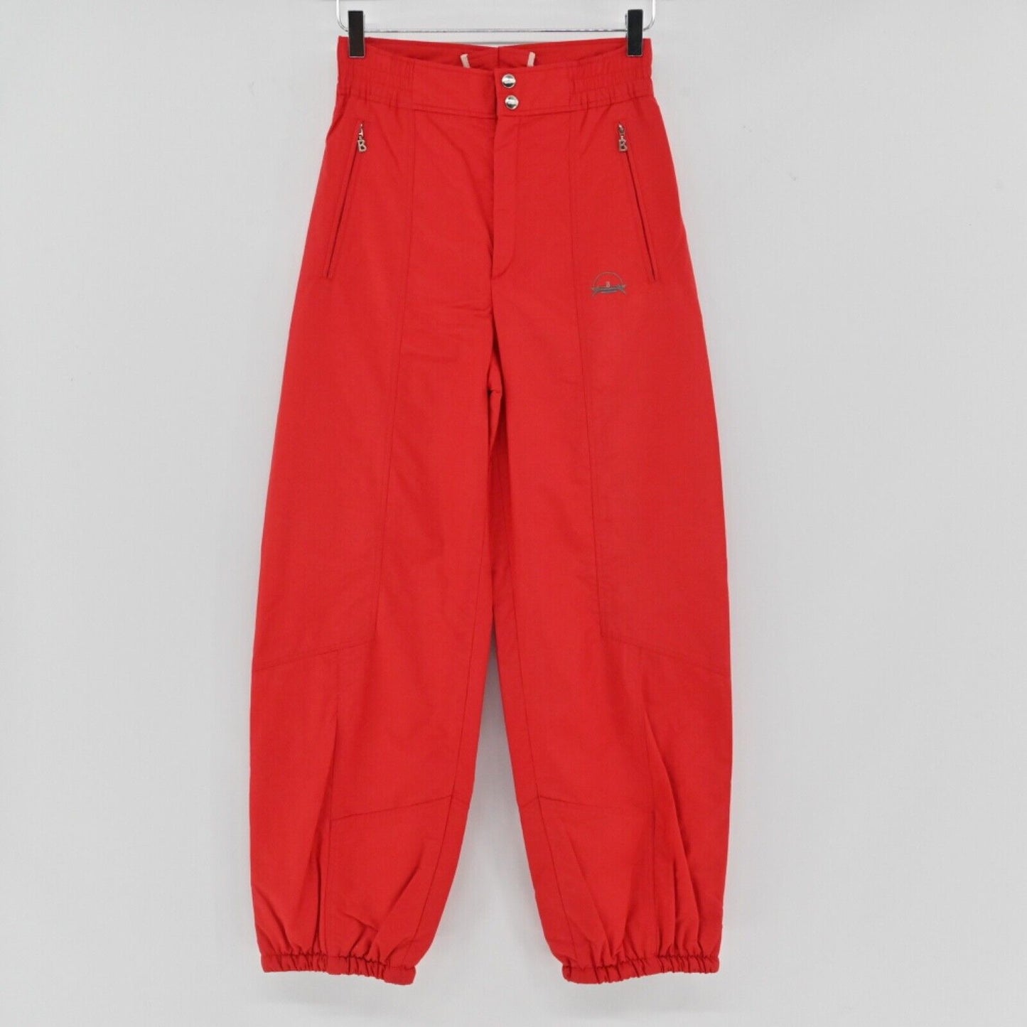 Vtg BOGNER Pants Womens Sz 8 Red Cotton Blend High Rise Tapered Snow Ski USA 80s