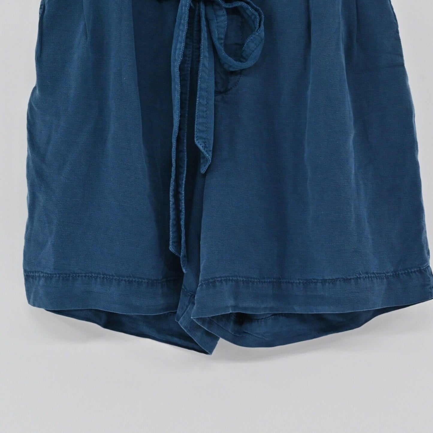 ANTHROPOLOGIE Shorts Womens Size 4 Blue Cotton Tie Paperbag Waist High Rise Rhys