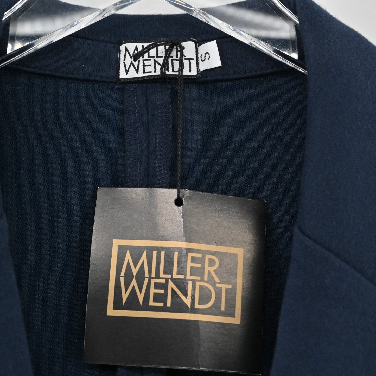 Miller Wendt Womens Navy Blue Sloane Blazer Size S Star Patch Button Jacket NEW