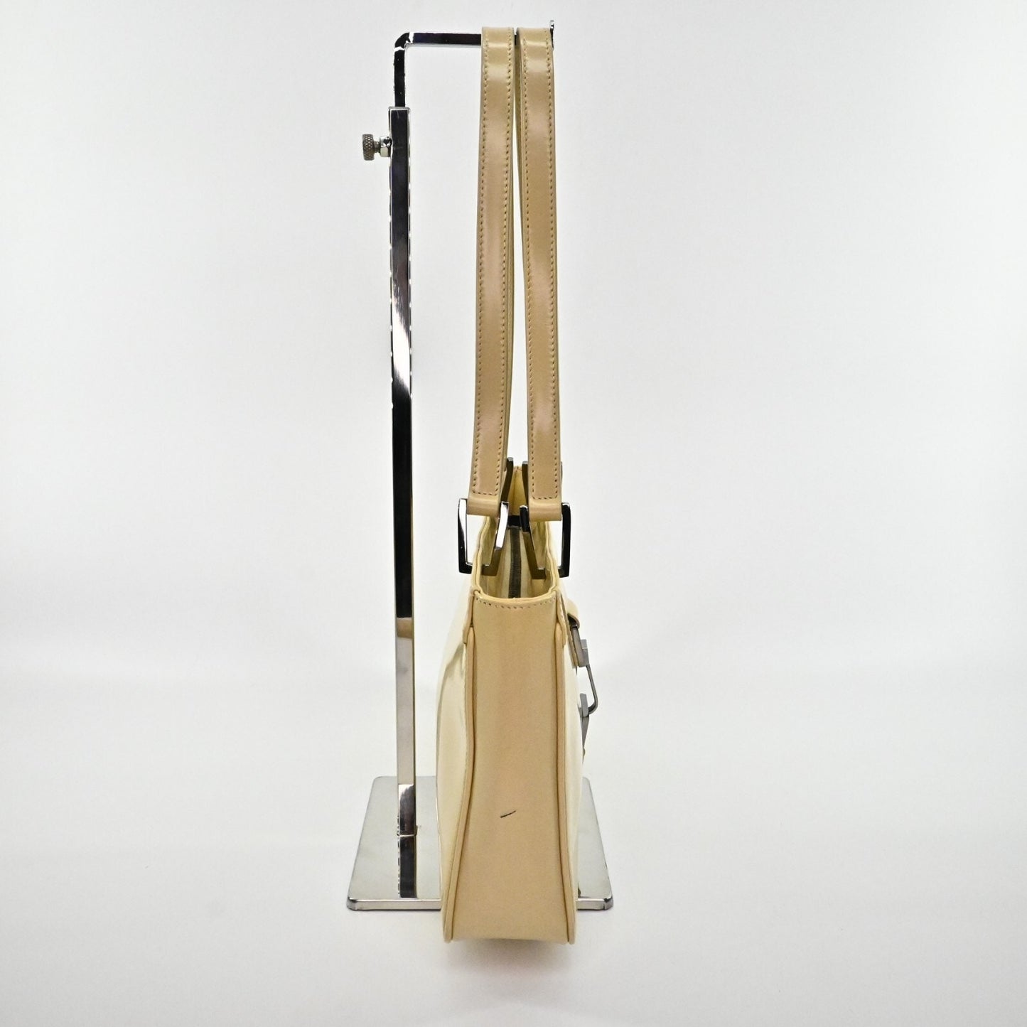 GUCCI Bag Jackie Beige Patent Leather Double Handle Classic Shoulder Tote Bag