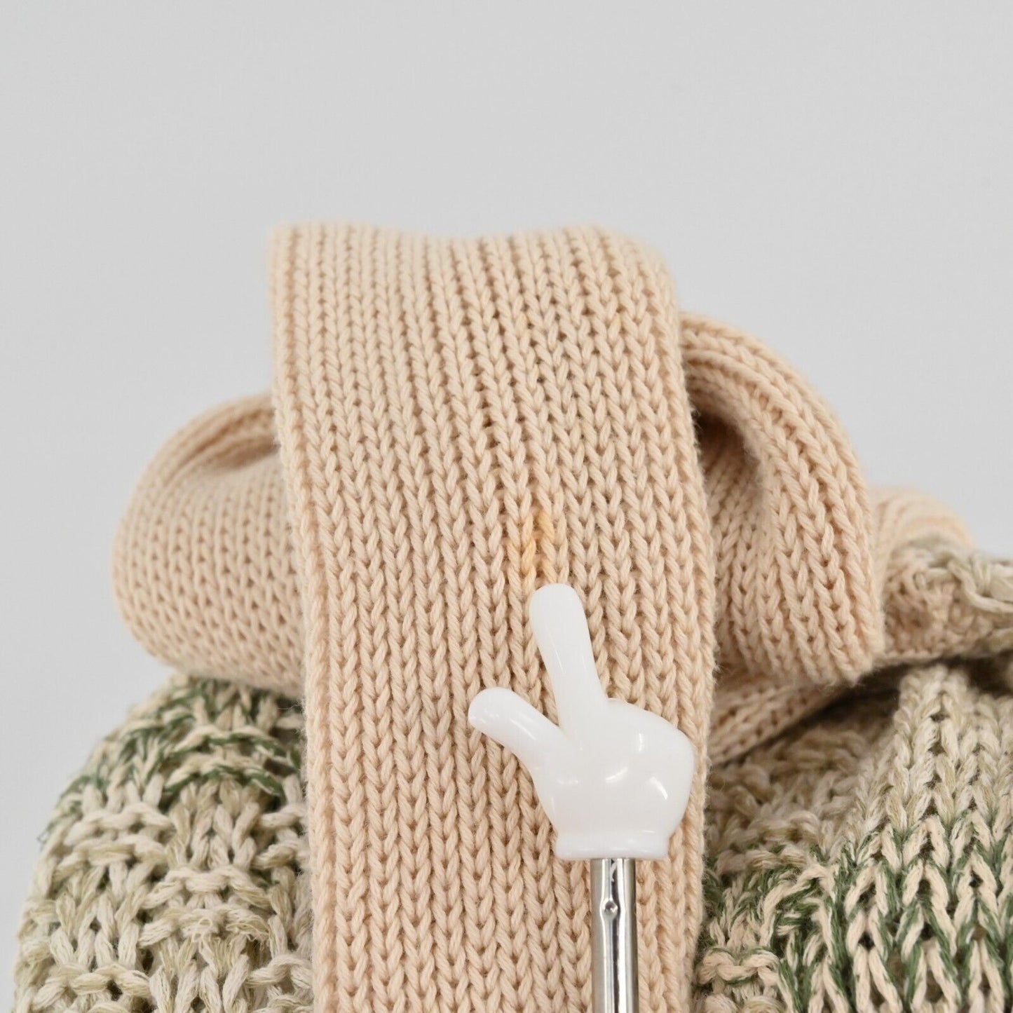FREE PEOPLE Sweater Womens Size XS Long Sleeve Knit Beige Green Stripe Top Boho