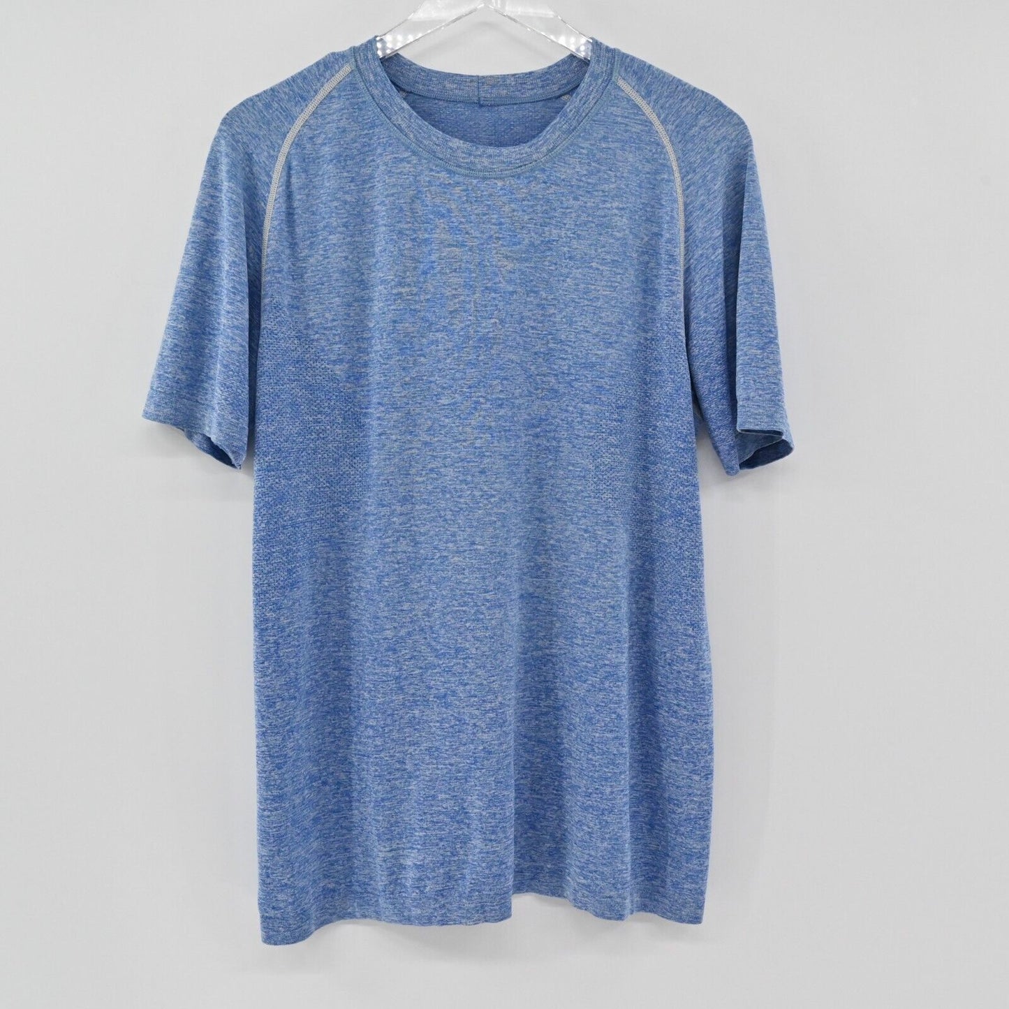 LULULEMON Shirt Mens Size L Metal Tech Short Sleeve Blue Running Crew Tee Logo