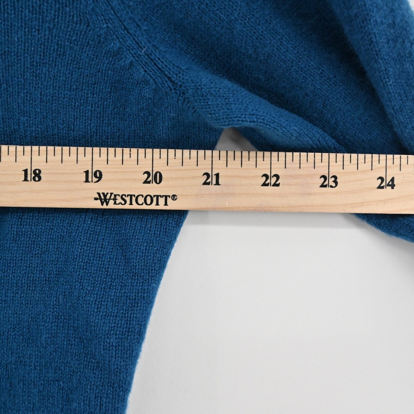 Charter Club Womens Cashmere Sweater Sz XS Teal Blue Crew Neck Cozy Quiet Luxury
