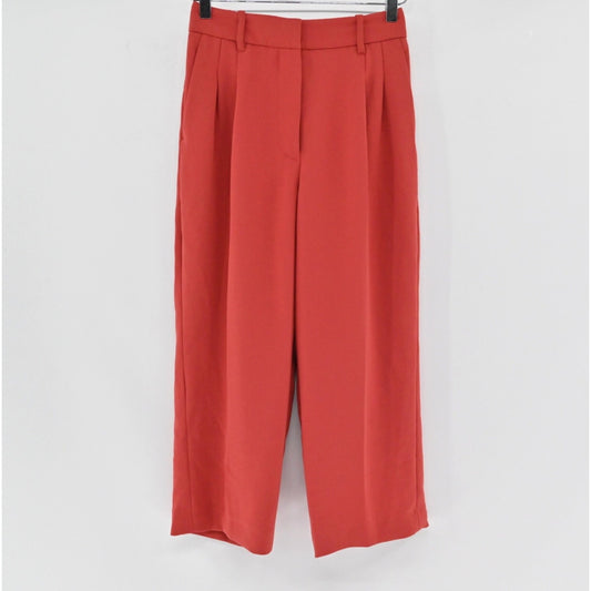 ARITZIA WILFRED Womens The Effortless Pants Size 2 Red Pleated High Rise Career