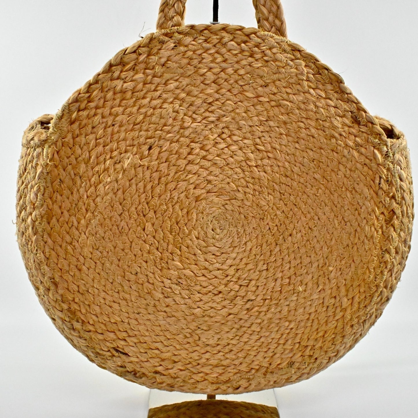 Shiraleah Natural Woven Jute Bag Pink Escape Vacation Beach Casual Circle Tote
