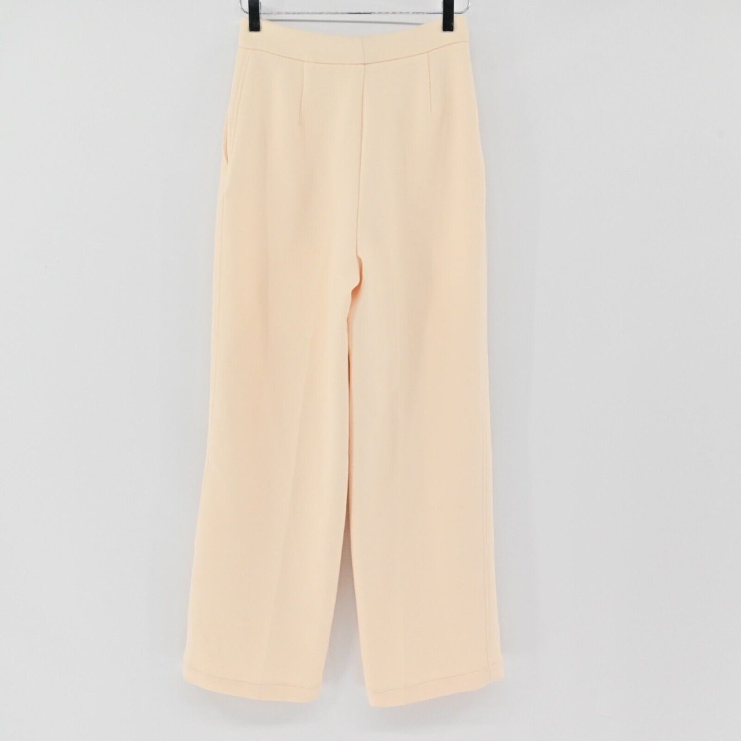 ZARA Pants Womens Sz XS Ivory High Rise Straight Leg Minimalist Dress Career NEW