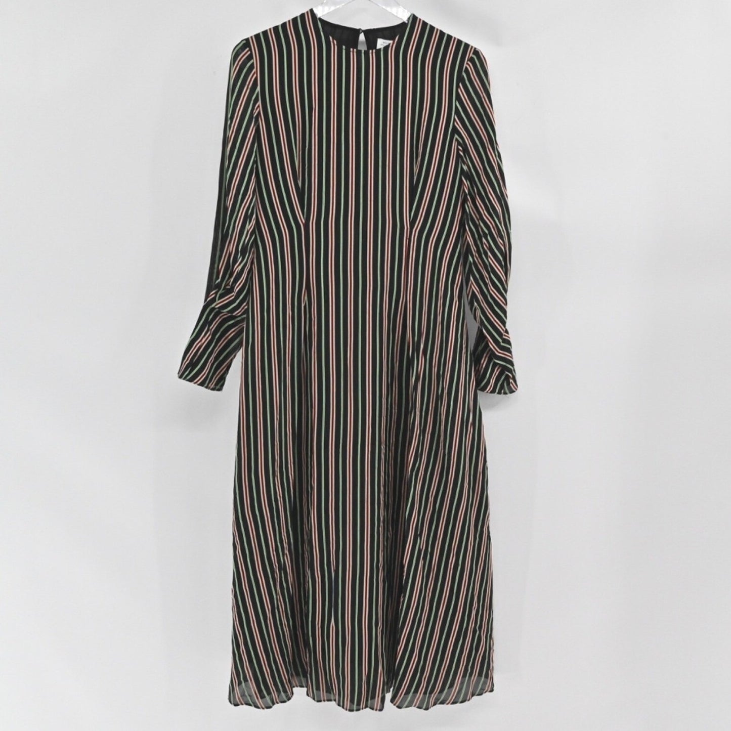 & OTHER STORIES Striped Midi Dress Size 4 Black Dark Romantic Retro Steampunk
