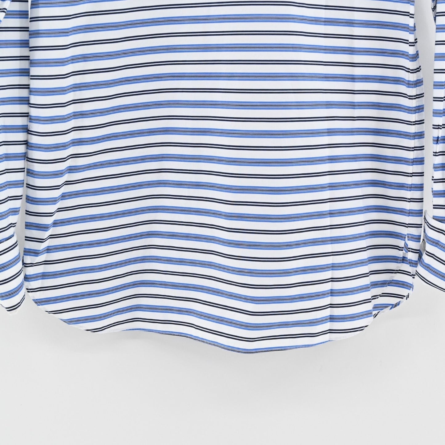 RALPH LAUREN Top Womens Size 10 Purple Label Blue Stripe Button Front Collection