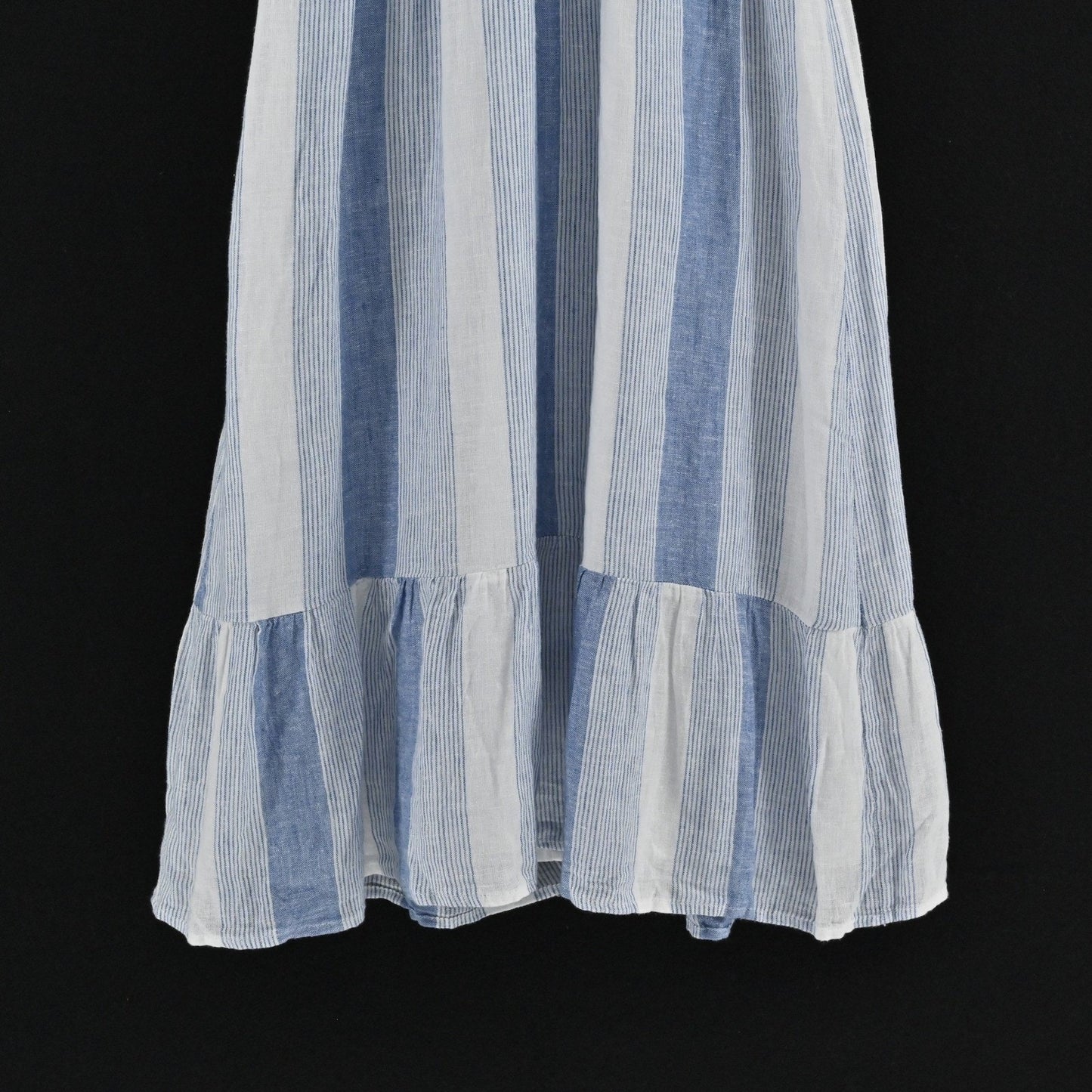 Rails Ashlyn Nevis Stripe Dress Size XXS Linen Blend Tie Neck Sleeveless Midi