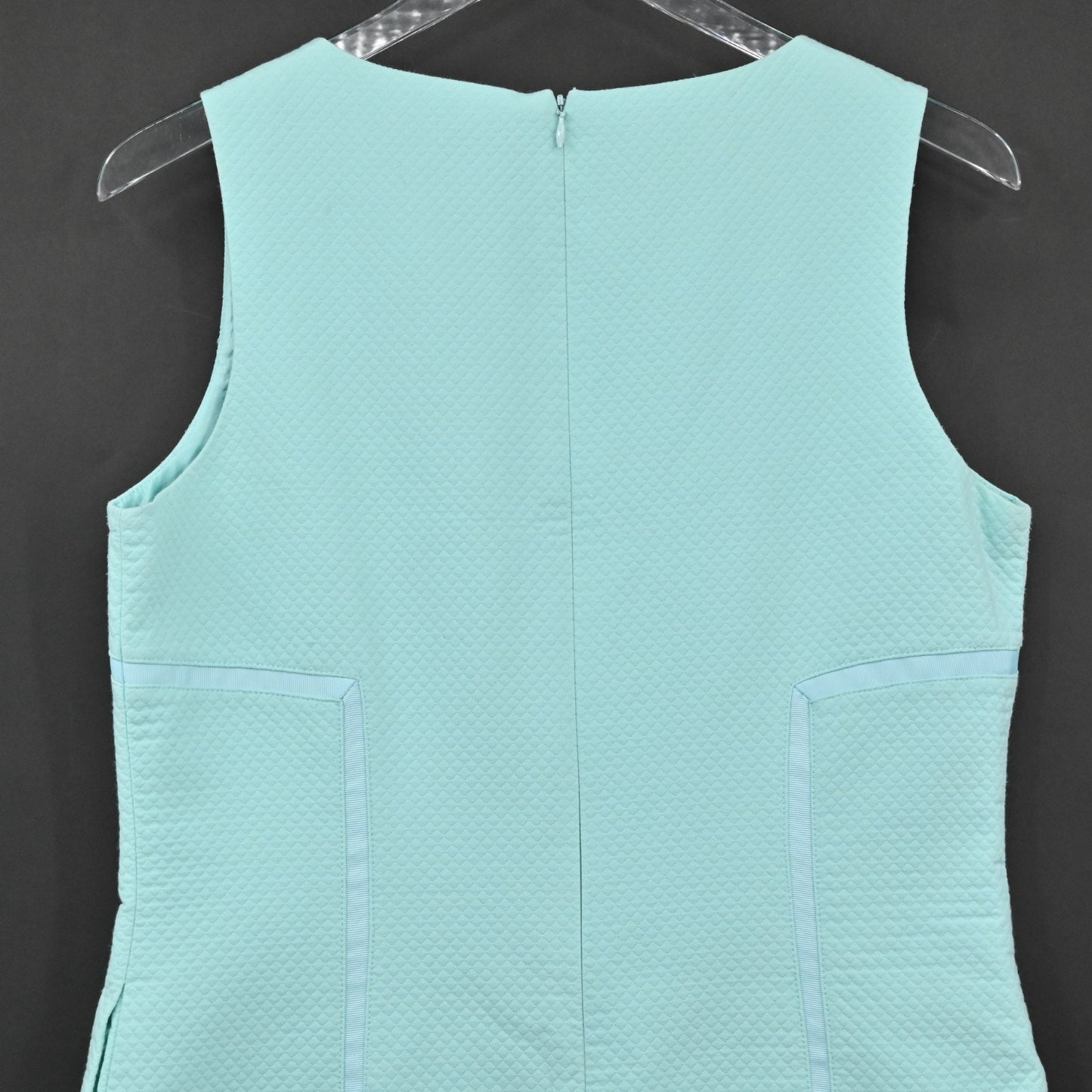 J MCLAUGHLIN Blue Sleeveless Dress Size 8 Textured Detail Shift Casual Preppy