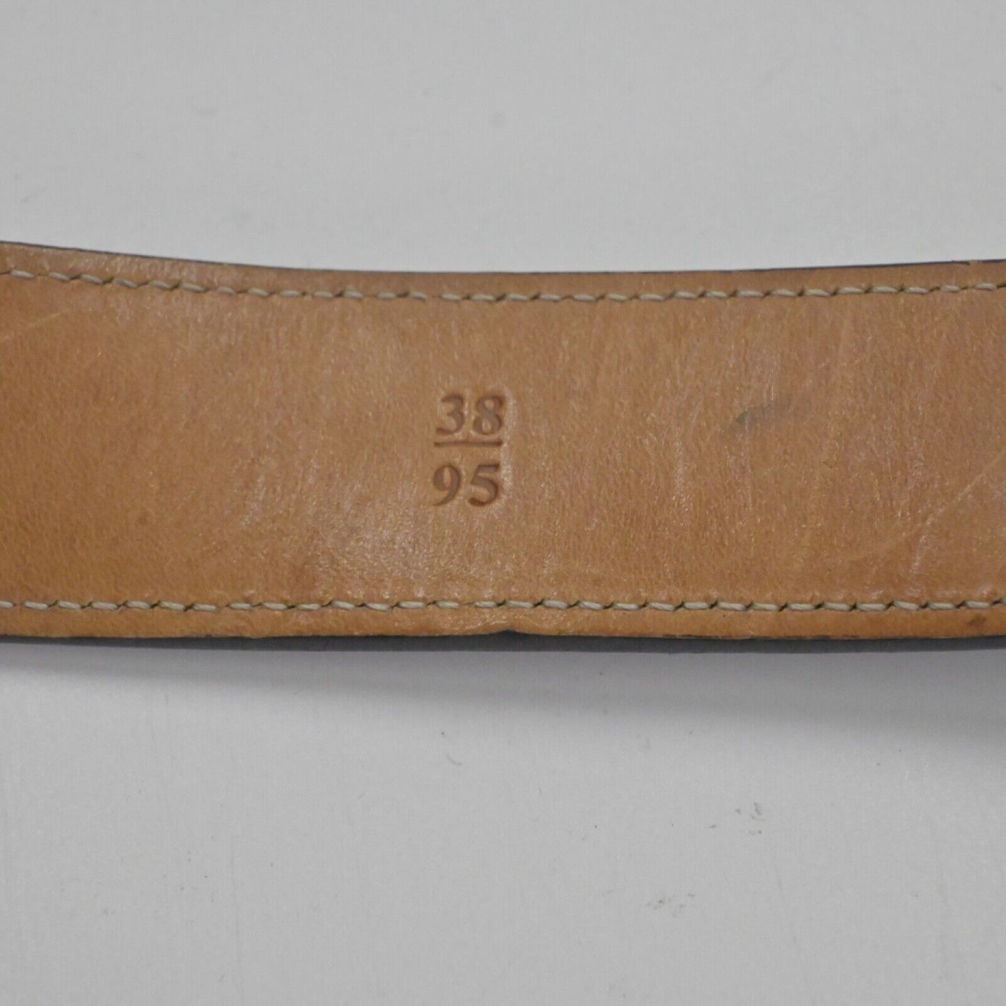 Vtg TRAFALGAR Belt Mens Sz 38/95 Black Italian Calfskin Silver Brass Buckle 00s