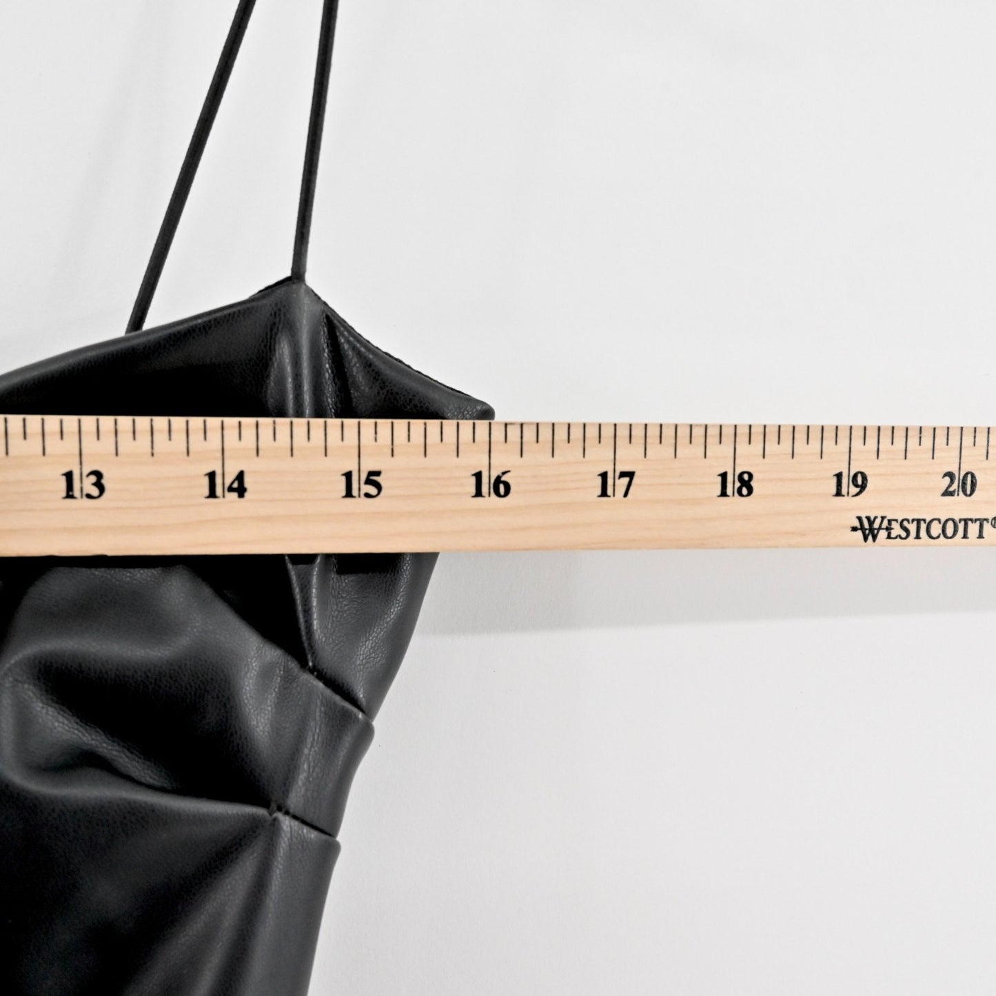 Nookie Rhea Black Faux Leather Mini Dress Size XS Sleeveless Ruched Bodycon