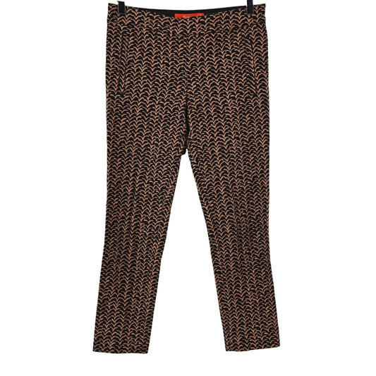 ANTHROPOLOGIE Pants Womens Size 4 Cartonnier Charlie Ankle Brown Black Print