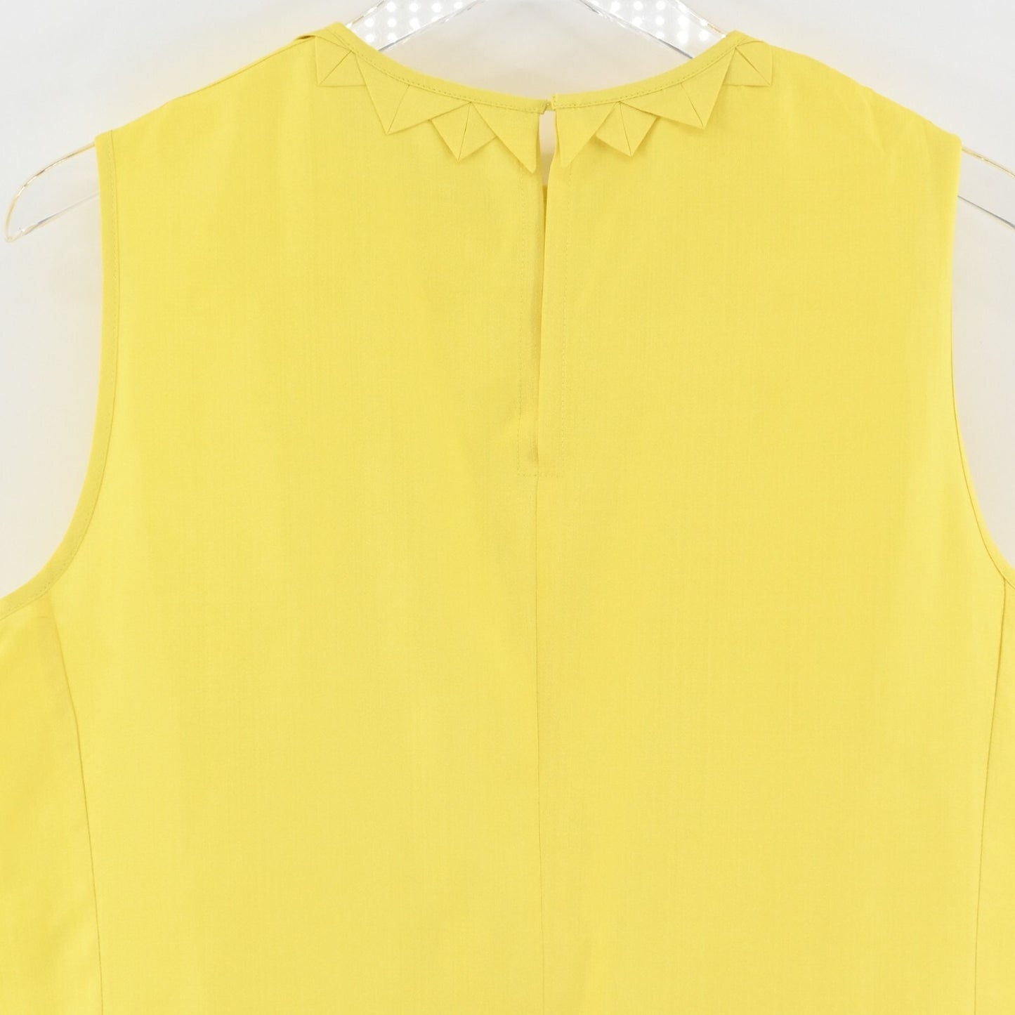 LOUIS FERAUD Womens Silk Top Size XL Yellow Sleeveless Casual Neck Detail Blouse