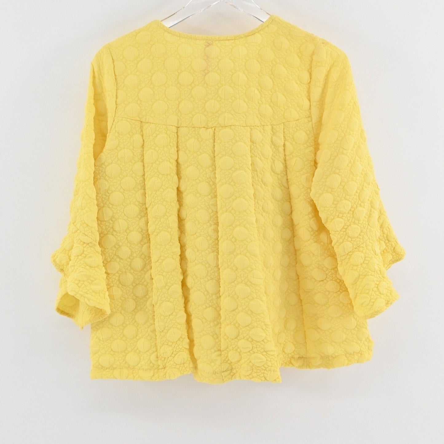 IC By Connie K Womens Yellow Jacket Size S Textured Sunny Zip Front Collarless