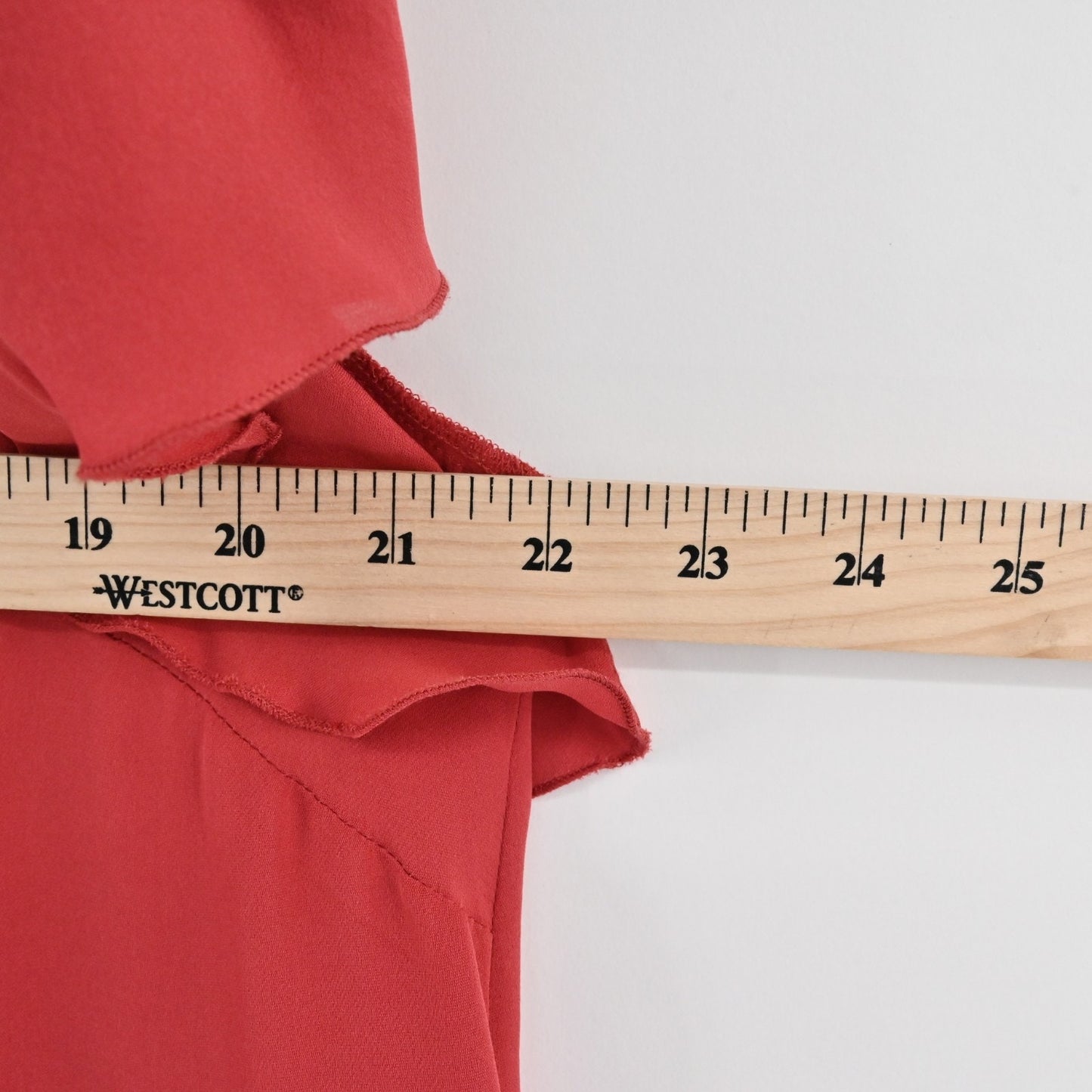 ETRO Womens Red Chiffon Ruffle VNeck Top Size 46 Casual Preppy Blouse Italy