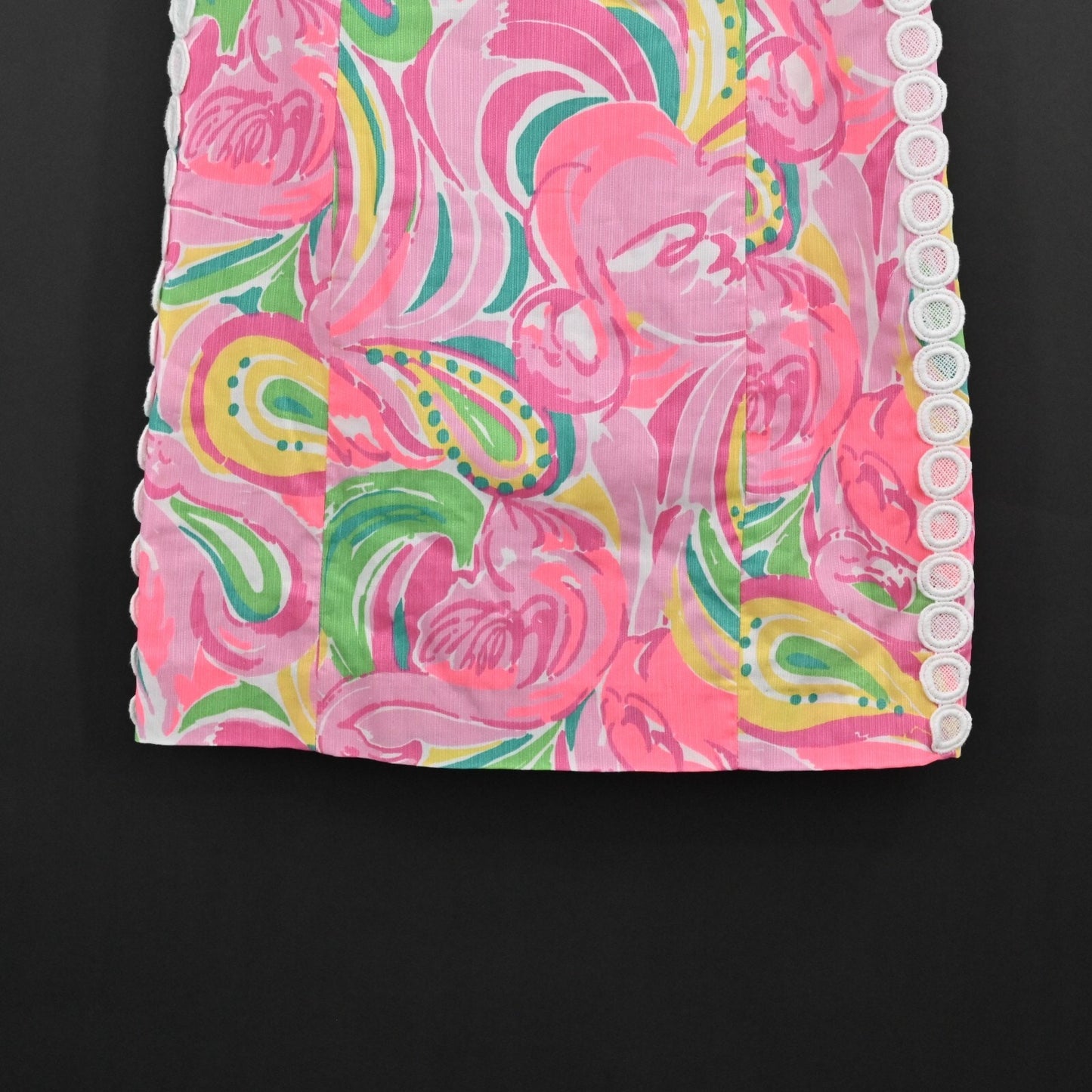 LILLY PULITZER Mila All Nighter Flamingo Dress Size 2 Crochet Lace Detail Shift