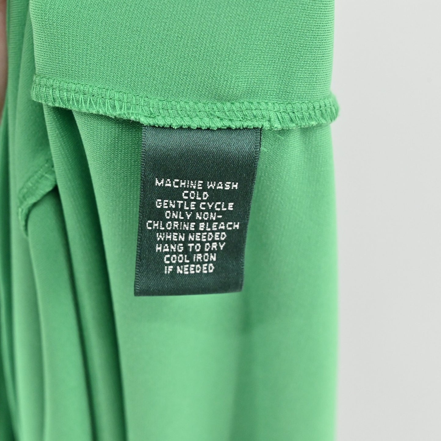 LAUREN RALPH LAUREN Dress Size 20W Solid Green VNeck Ruched Jersey Stretch LRL